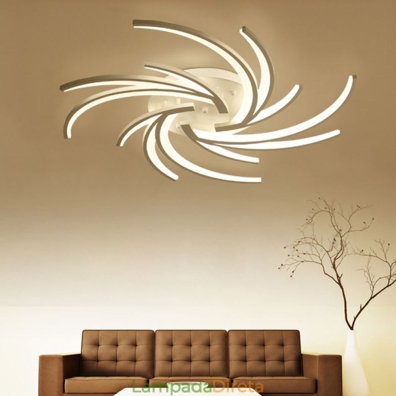 Luminária de teto linear irregular embutida Iluminação moderna