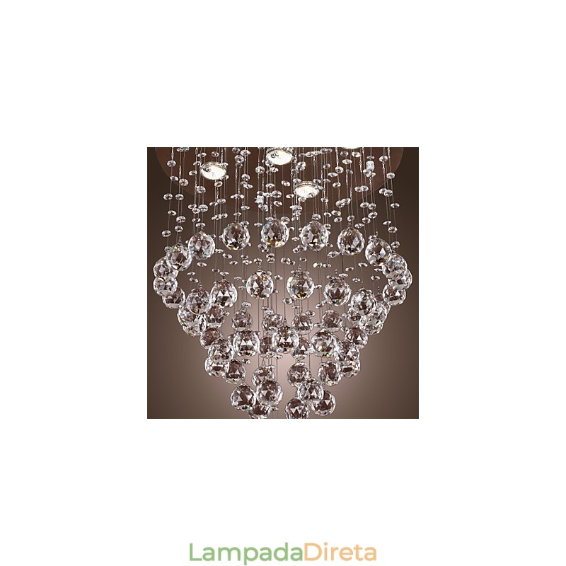 Lustre de Cristal com 5 luzes Design (Cristal K9)