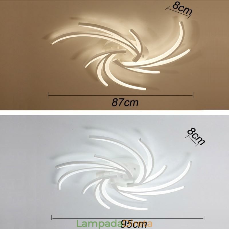 Luminária de teto linear irregular embutida Iluminação moderna
