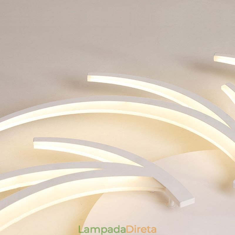 Luminária de teto linear irregular embutida Iluminação moderna