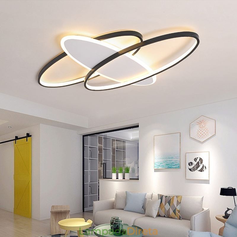 Luminária de teto oval moderna de acrílico embutida