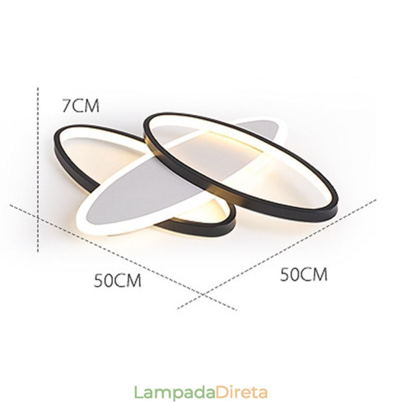 Luminária de teto oval moderna de acrílico embutida