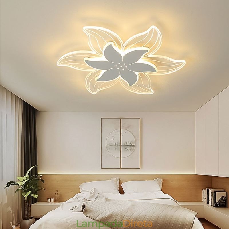 Elegante flor montagem embutida luz de teto iluminação decorativa única