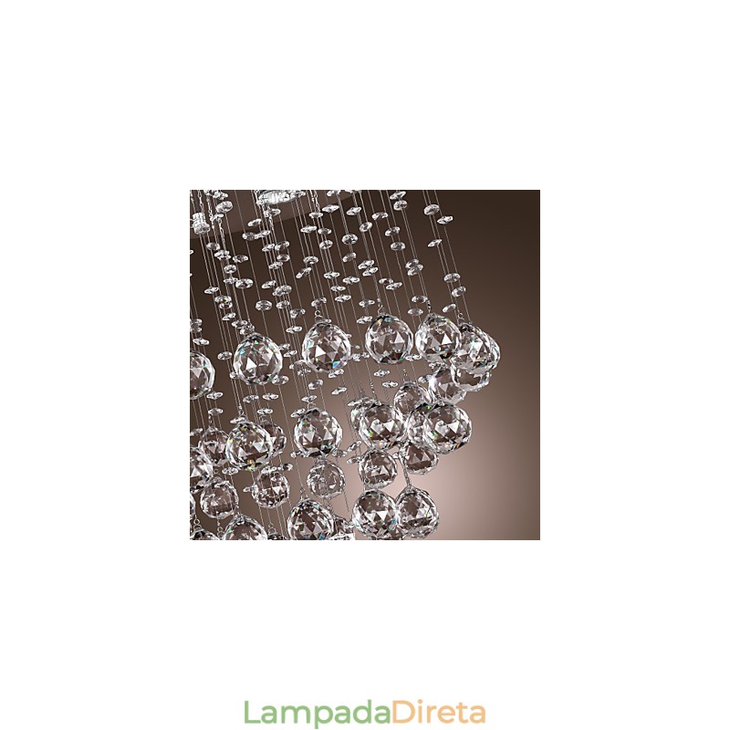 Lustre de Cristal com 5 luzes Design (Cristal K9)