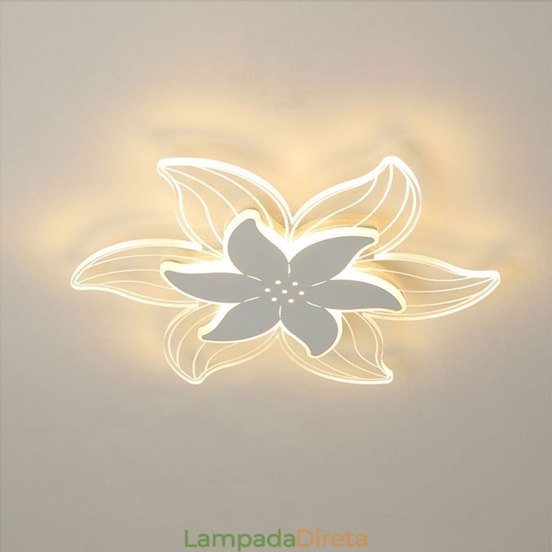 Elegante flor montagem embutida luz de teto iluminação decorativa única