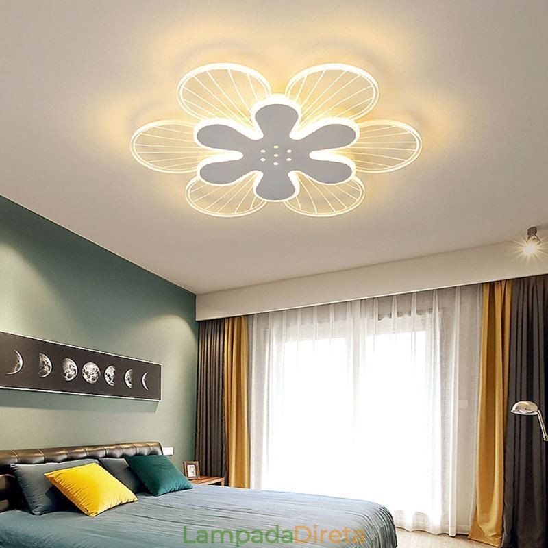 Luminária de teto decorativa moderna com flor bonita e montagem embutida