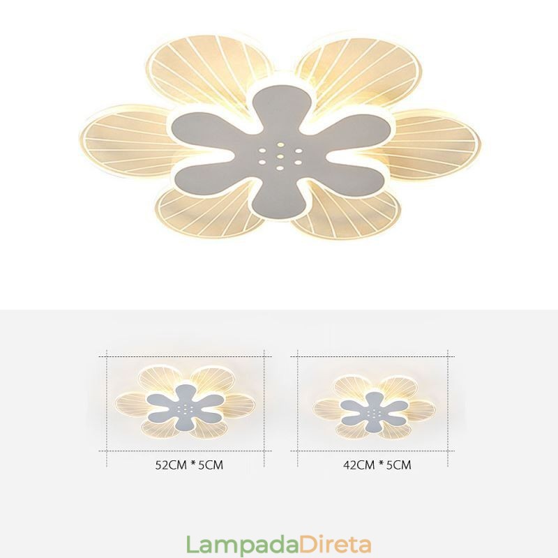 Luminária de teto decorativa moderna com flor bonita e montagem embutida
