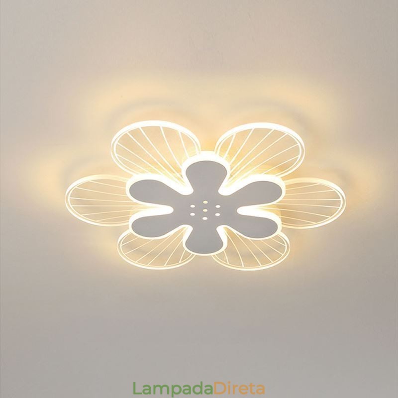 Luminária de teto decorativa moderna com flor bonita e montagem embutida