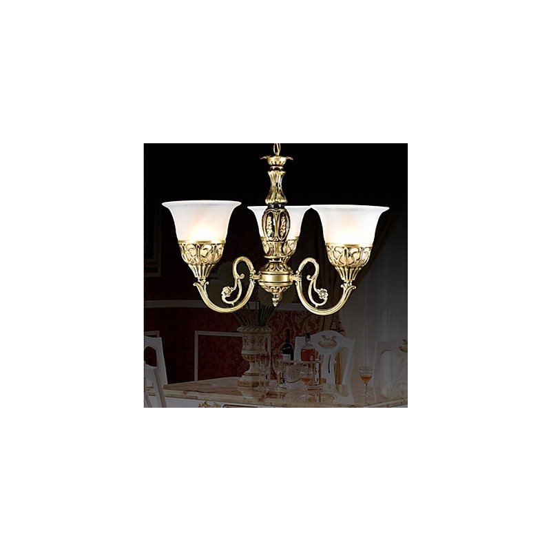 Lustre de bronze clássico tradicional em metal