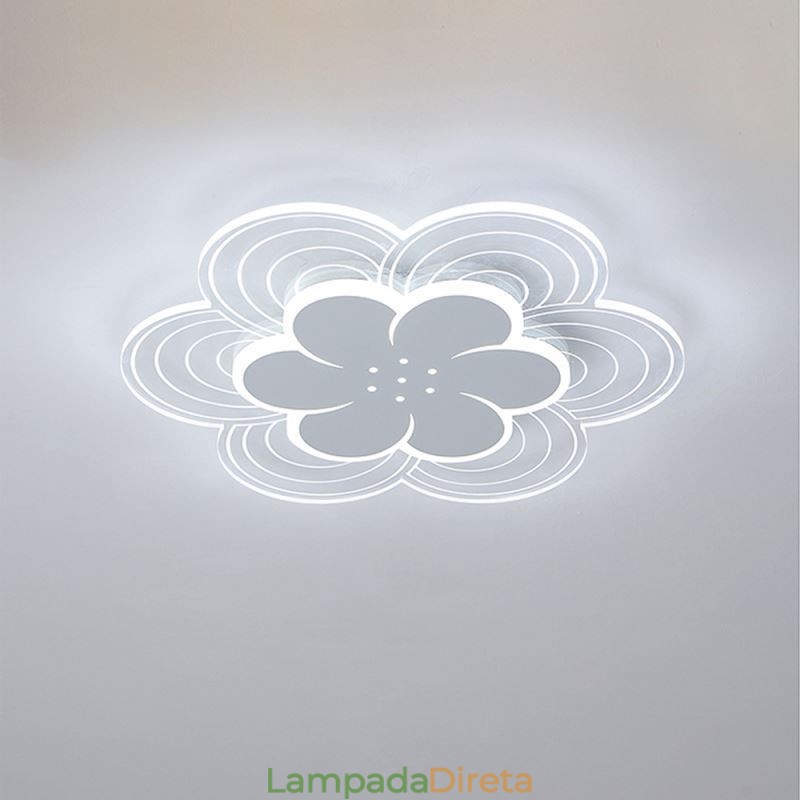 Linda luminária de teto embutida em formato de pétala, luz acrílica minimalista