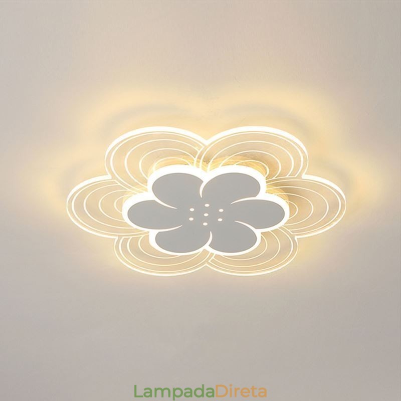 Linda luminária de teto embutida em formato de pétala, luz acrílica minimalista