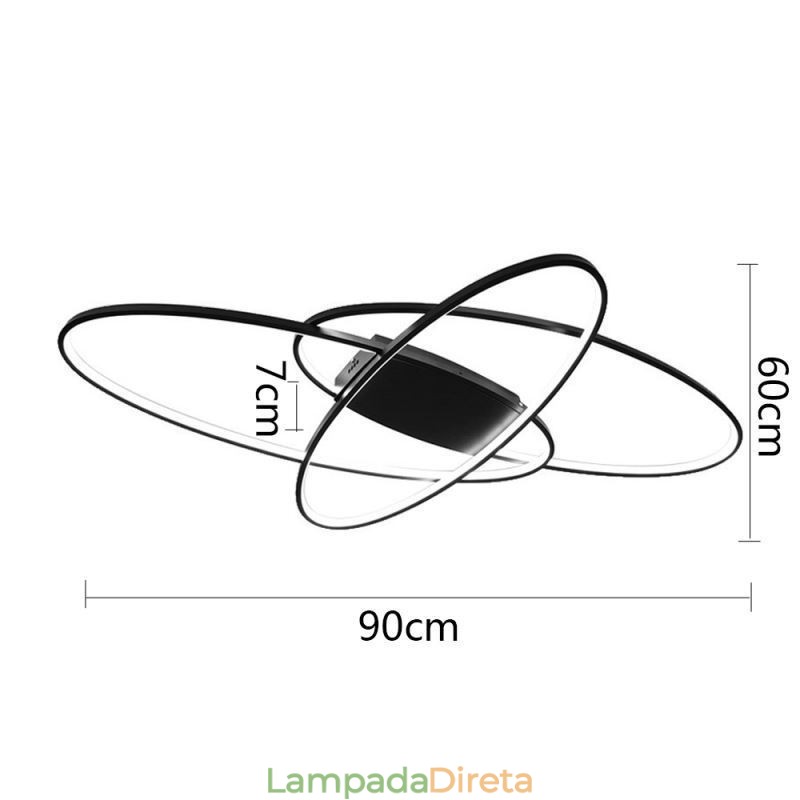 Luminária de teto oval moderna embutida em acrílico luminária decorativa