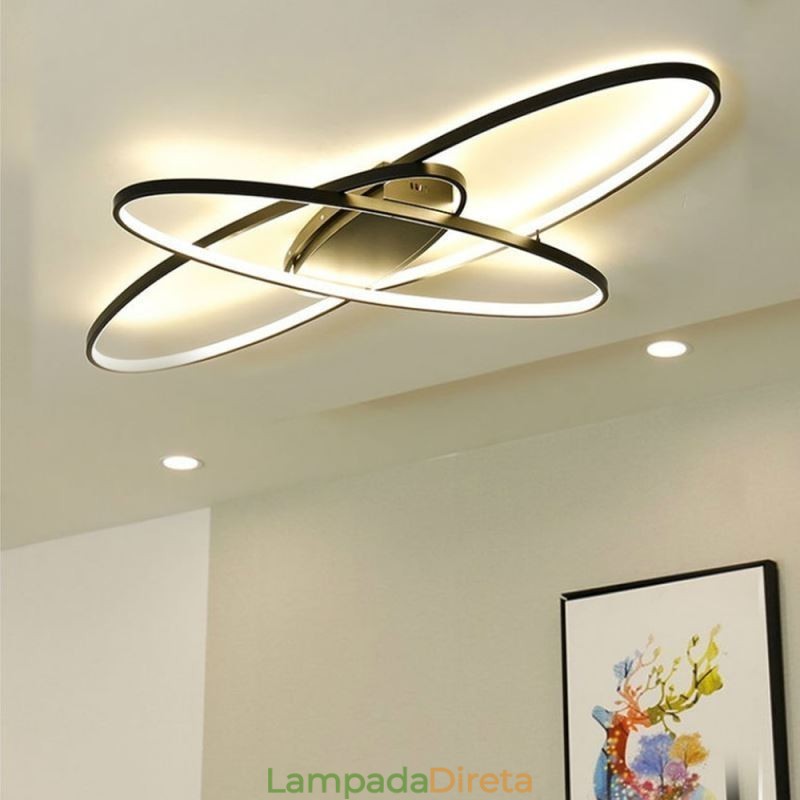 Luminária de teto oval moderna embutida em acrílico luminária decorativa
