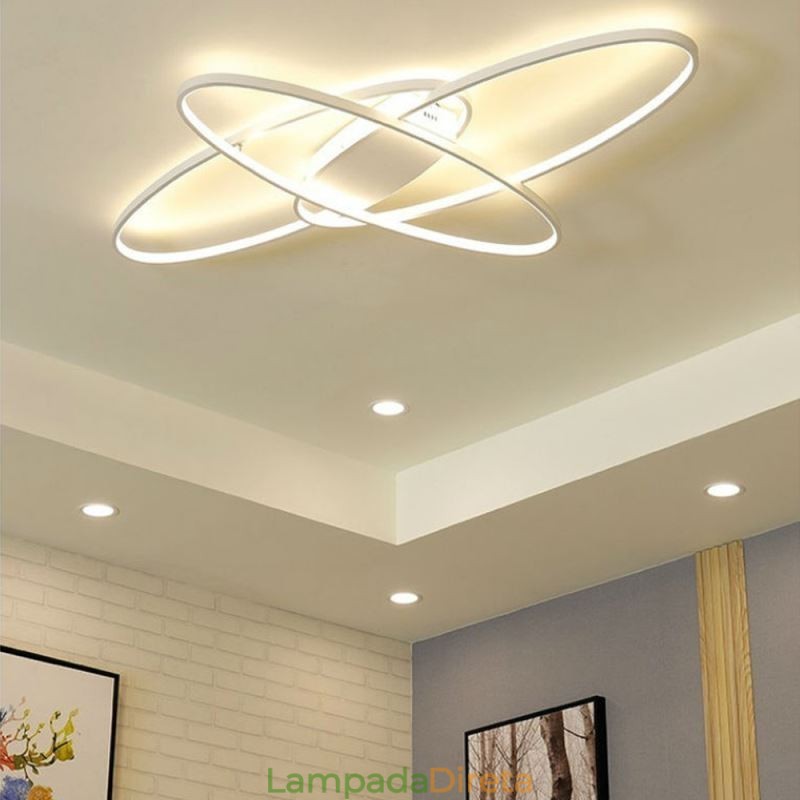 Luminária de teto oval moderna embutida em acrílico luminária decorativa