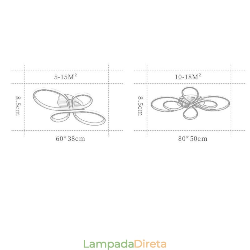 Luminária de teto embutida moderna com design de flores, iluminação decorativa