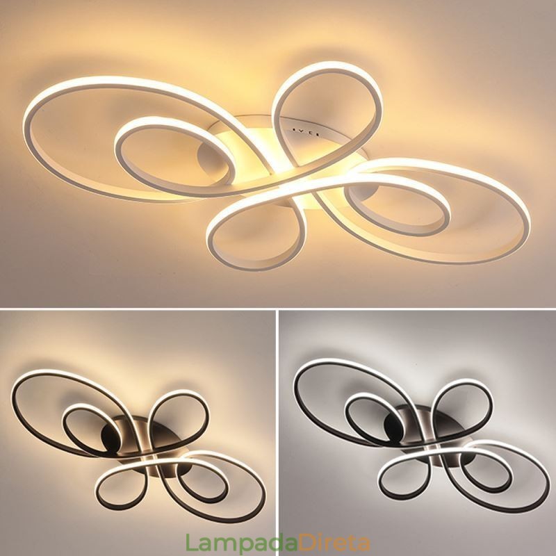 Luminária de teto embutida moderna com design de flores, iluminação decorativa