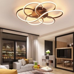Luminária de teto linear embutida com design moderno de flores