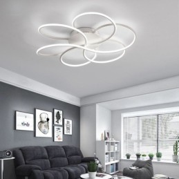 Luminária de teto linear embutida com design moderno de flores