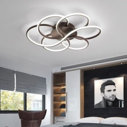Luminária de teto linear embutida com design moderno de flores