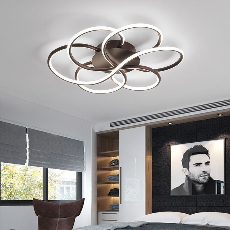 Luminária de teto linear embutida com design moderno de flores