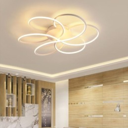 Luminária de teto linear embutida com design moderno de flores