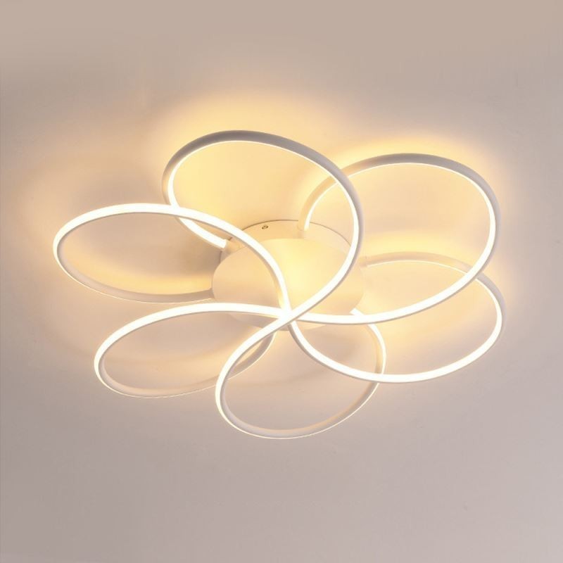Luminária de teto linear embutida com design moderno de flores