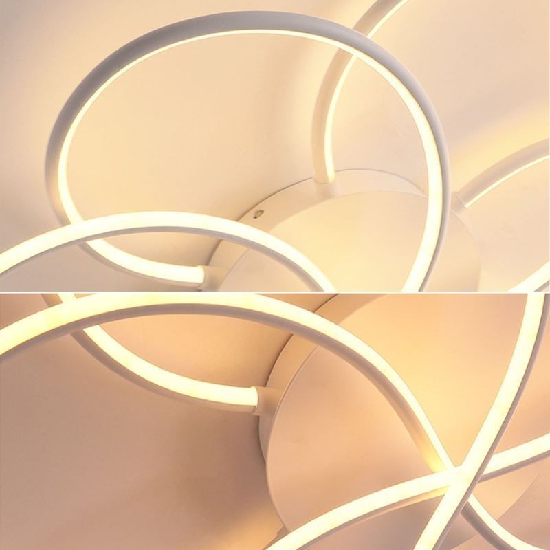 Luminária de teto linear embutida com design moderno de flores