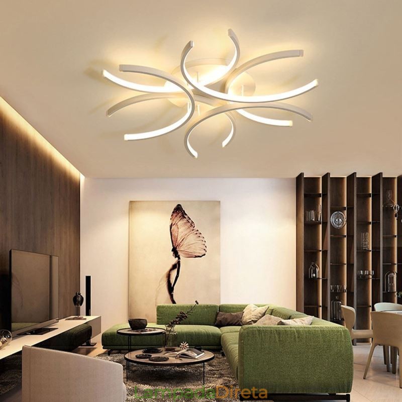 Luminária de teto embutida moderna com decoração de gel de sílica