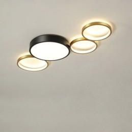 4 anéis de montagem embutida luz de teto exclusivo preto + ouro abajur iluminação