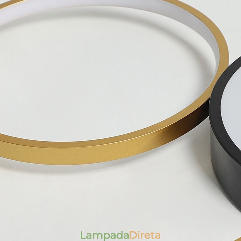 4 anéis de montagem embutida luz de teto exclusivo preto + ouro abajur iluminação