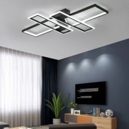Luminária de teto embutida de 4 luzes, luminária decorativa geométrica linear moderna