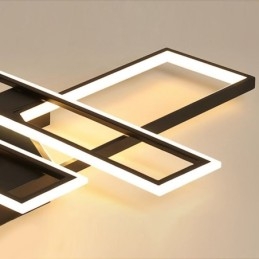Luminária de teto embutida de 4 luzes, luminária decorativa geométrica linear moderna