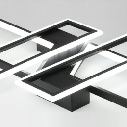 Luminária de teto embutida de 4 luzes, luminária decorativa geométrica linear moderna