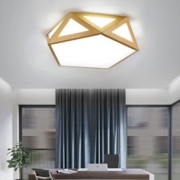 Luminária de teto acrílica geométrica dourada embutida