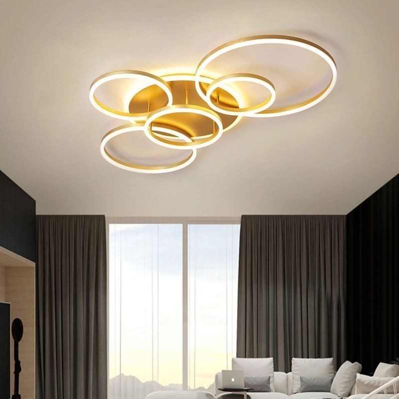 Luminária de teto acrílica moderna embutida Halo Ring