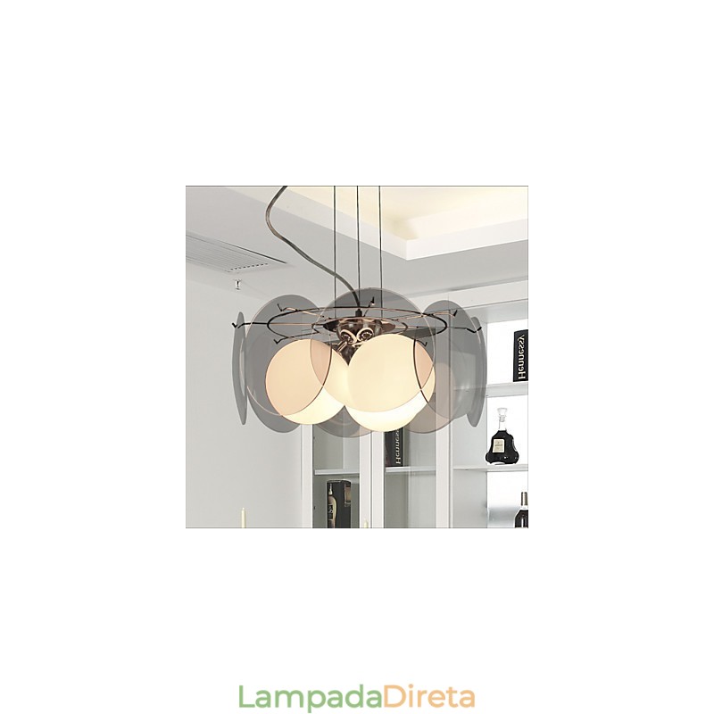 ofertas Milão Simples Estilo Moda Lustre Luz Fumaça Cinza Vidro Lustre