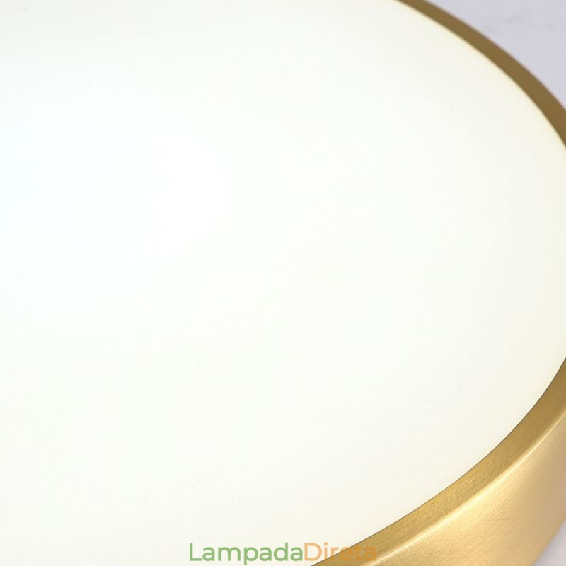 Luminária de teto redonda embutida moderna em acrílico dourado