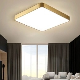 Luminária de teto quadrada dourada minimalista de acrílico embutida