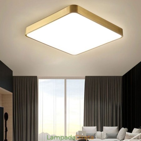 Luminária de teto quadrada dourada minimalista de acrílico embutida Luminária de teto quadrada dourada minimalista de acrílico embutida