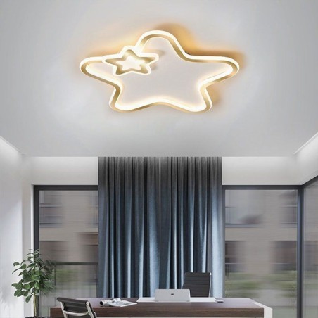 Luminária de teto Creative Star Flush Mount Golden Star