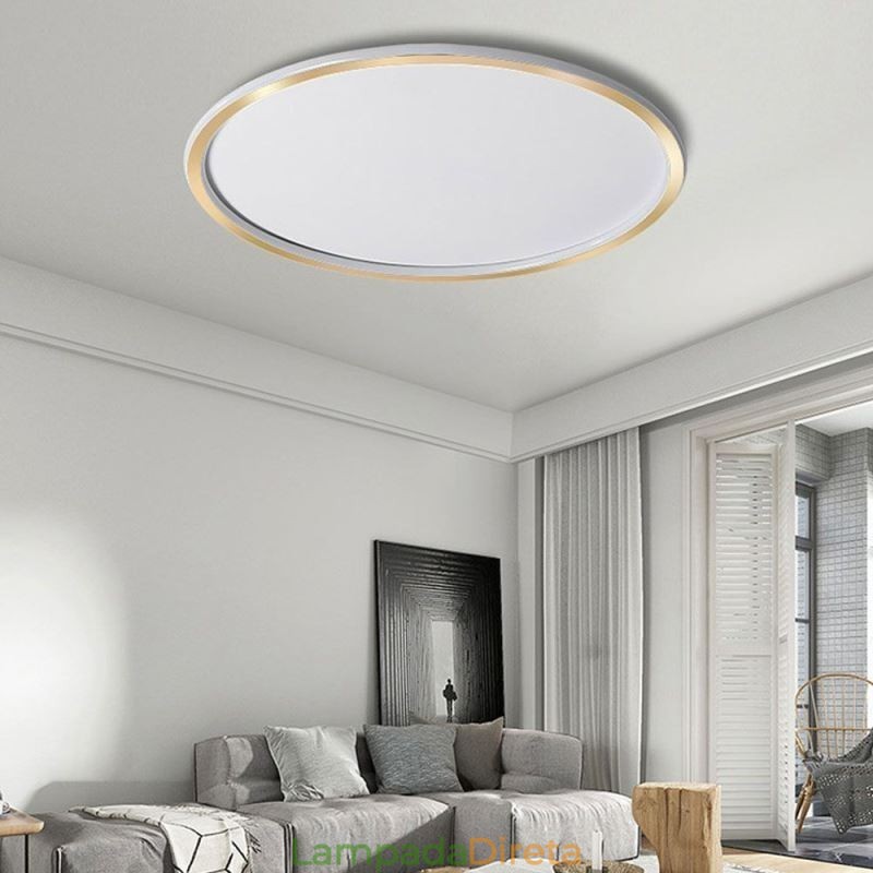 Luminária de teto circular minimalista embutida