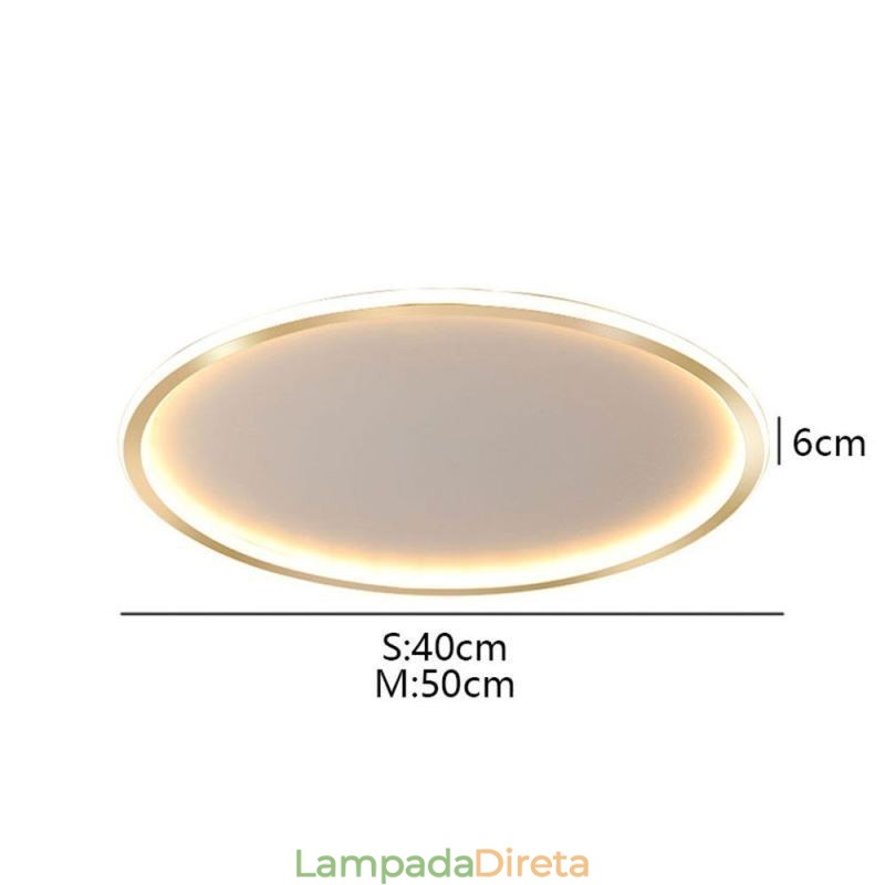 Luminária de teto circular minimalista embutida
