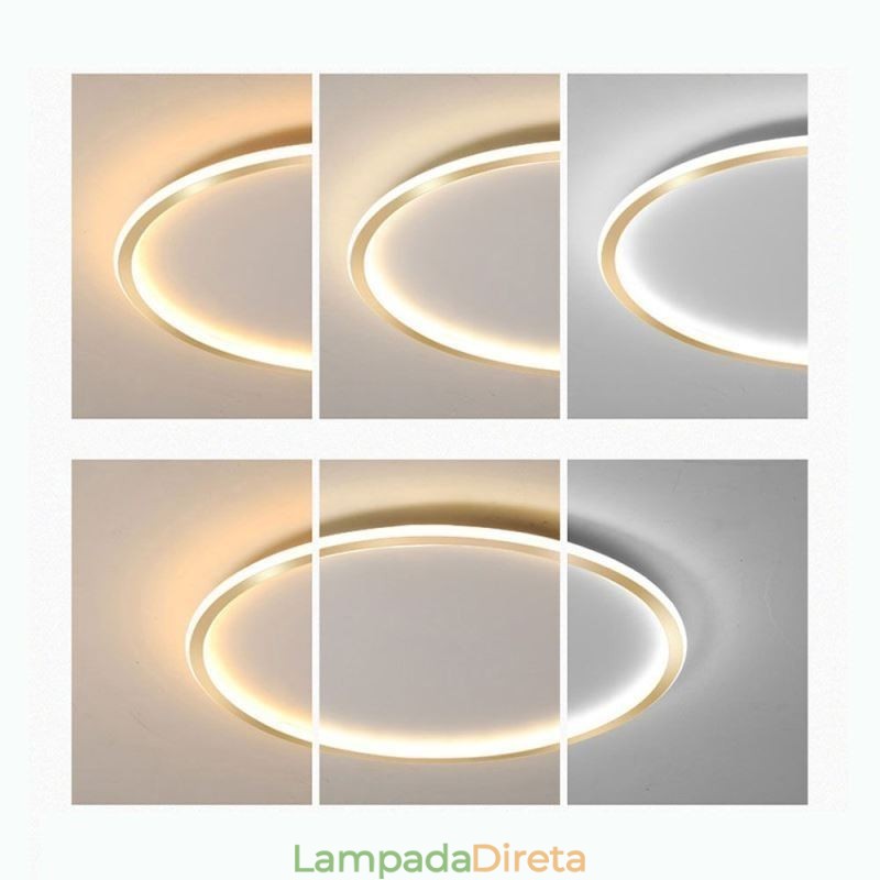 Luminária de teto circular minimalista embutida