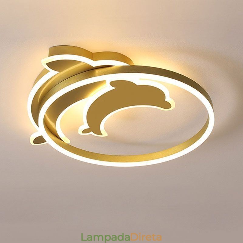 Luminária de teto embutida Gold Dolphin