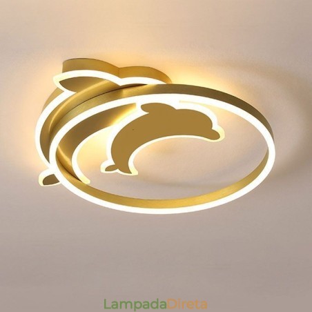 Luminária de teto embutida Gold Dolphin Luminária de teto embutida Gold Dolphin