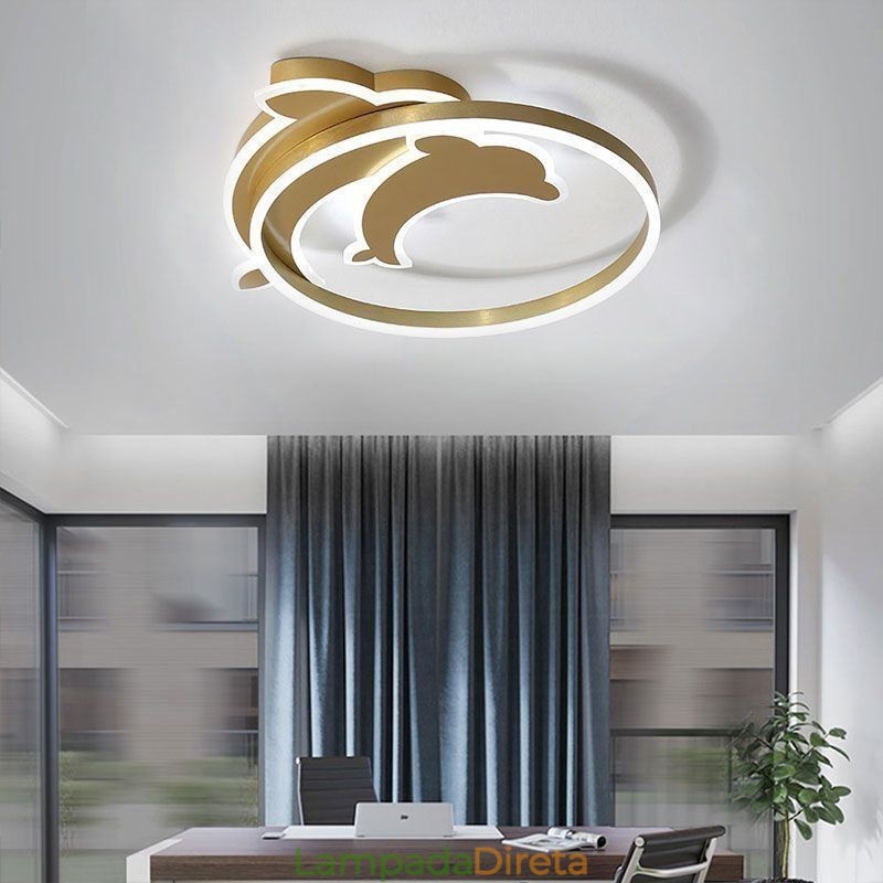 Luminária de teto embutida Gold Dolphin