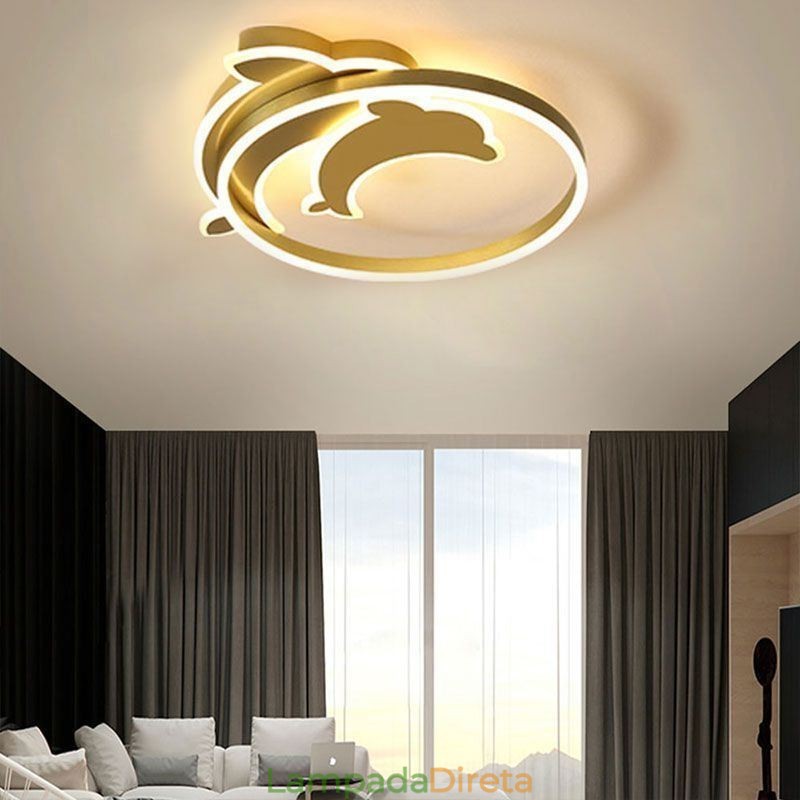 Luminária de teto embutida Gold Dolphin
