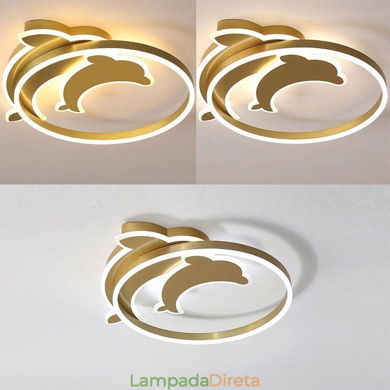 Luminária de teto embutida Gold Dolphin