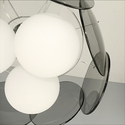 ofertas Milão Simples Estilo Moda Lustre Luz Fumaça Cinza Vidro Lustre