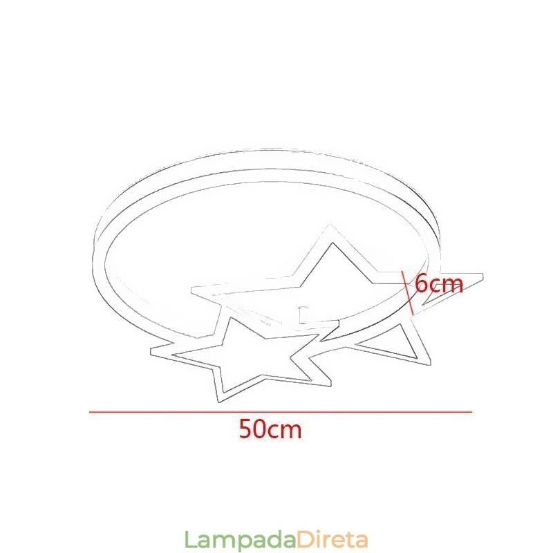 Luminária de teto embutida em estrela, luminária acrílica com duas estrelas